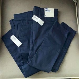 Girls Uniform Skinny Pants - 2 pair